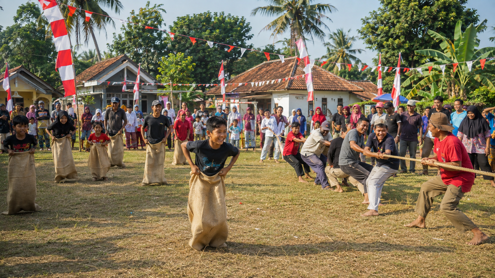 Semarak Lomba 17 Agustus di Desa Margawangi